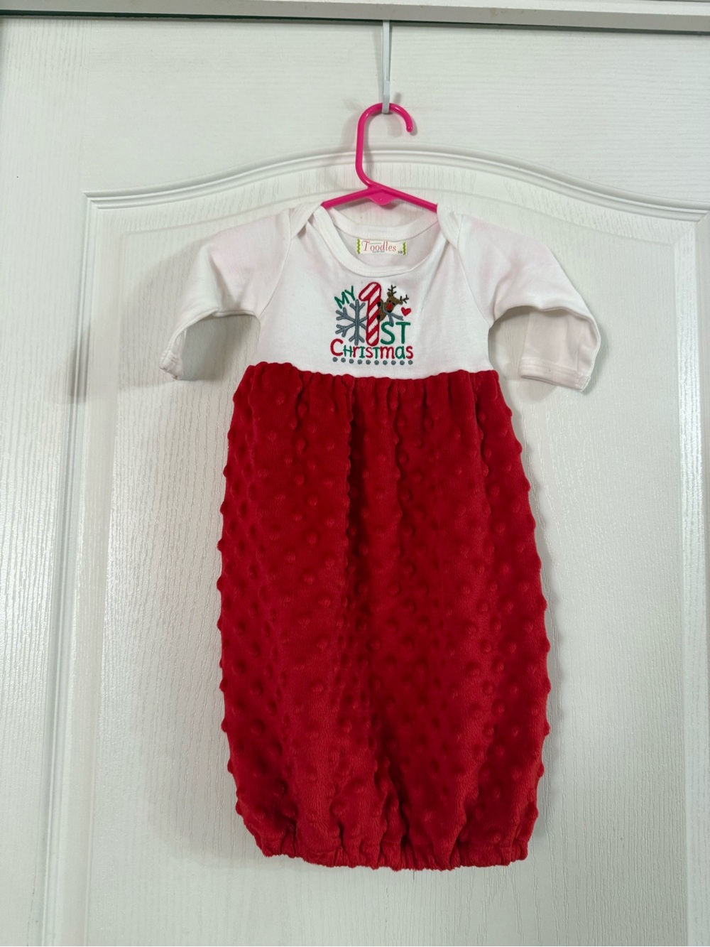 Toodles Embroidered My 1st Christmas Baby Gown Sz Newborn. SP-168
